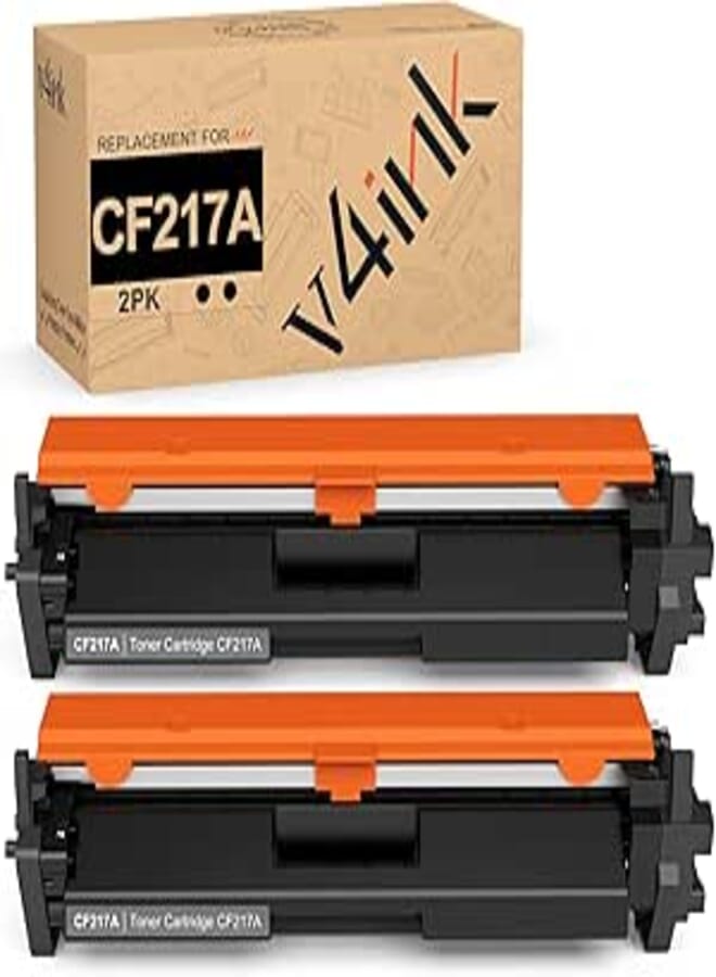 v4ink 2PK Compatible 17A Toner Cartridge Replacement for HP 17A CF217A Toner Cartridge Black Ink for use in HP Pro MFP M130fw M130nw M130fn M130a M102w M102a M130 M102 Printer